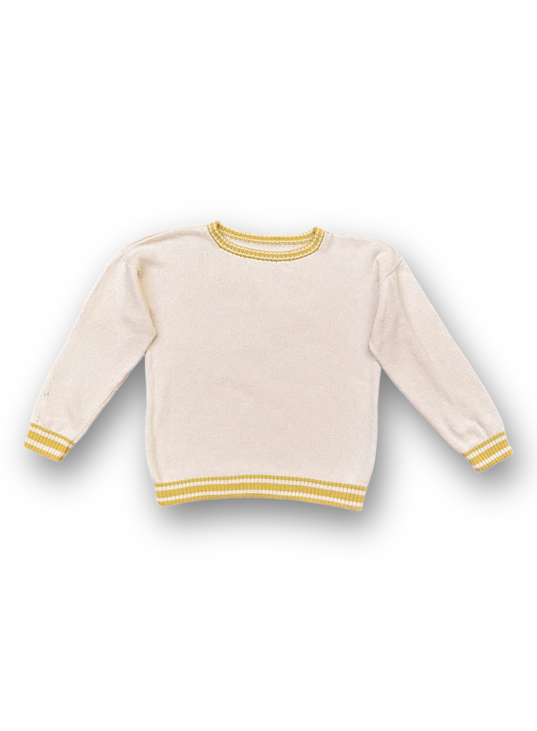 Undyed and Yellow Knit Crewneck Pullover