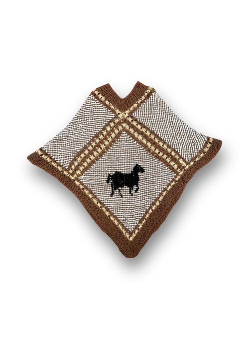 Embroidered Wool Poncho