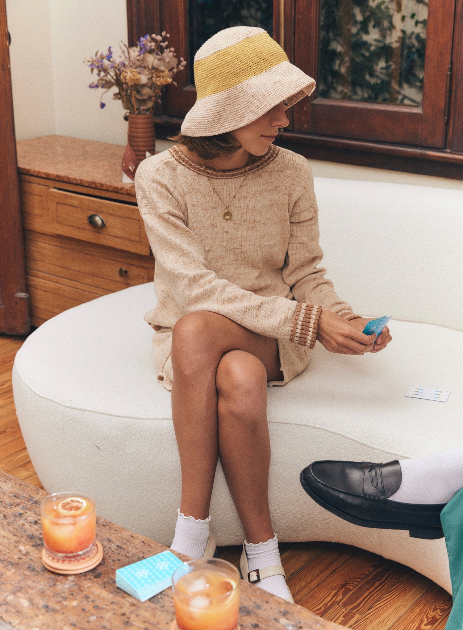 Pecan Sand Knit Crewneck Pullover